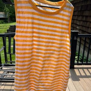 Talbots Plus - Yellow/gold Striped Tank Top 2X